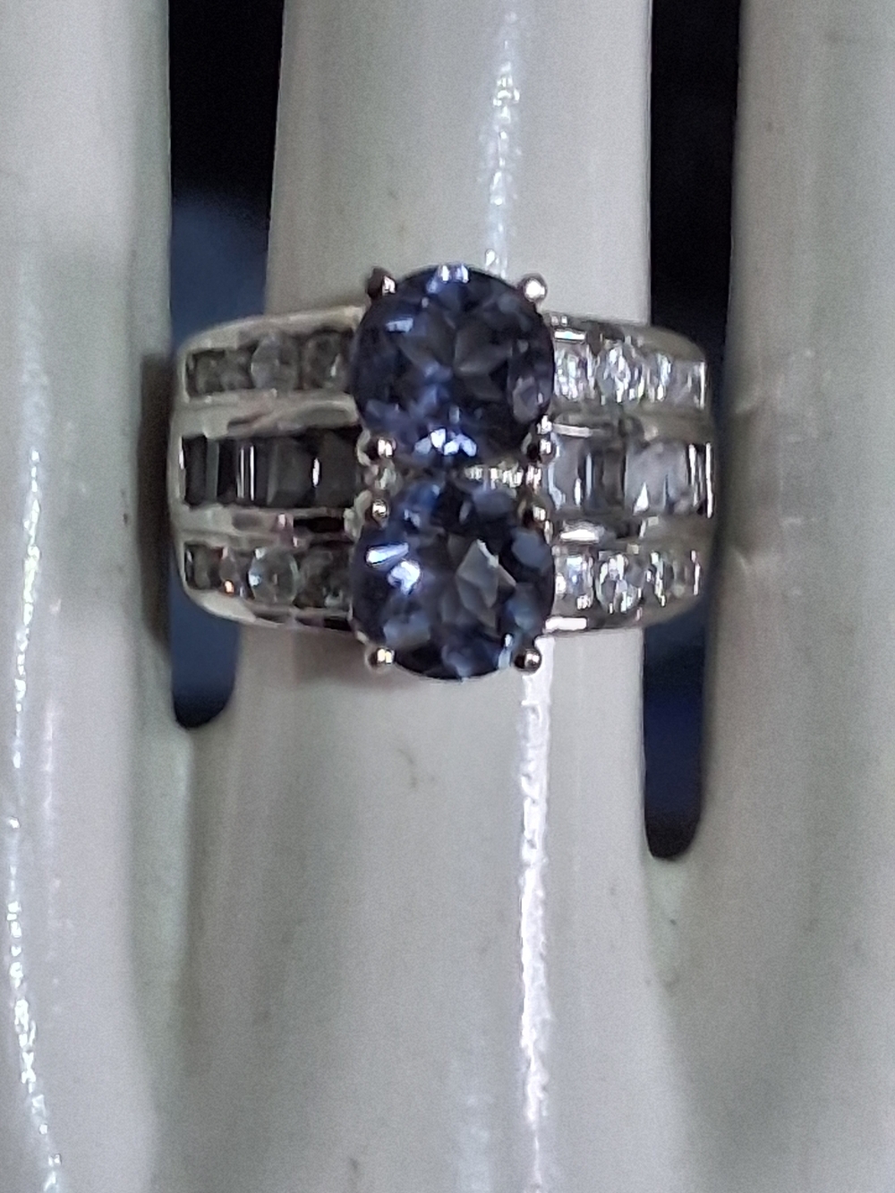 Ross Simons Tanzanite Multi Row Sterling Silver Ring Statement Band Sz 6